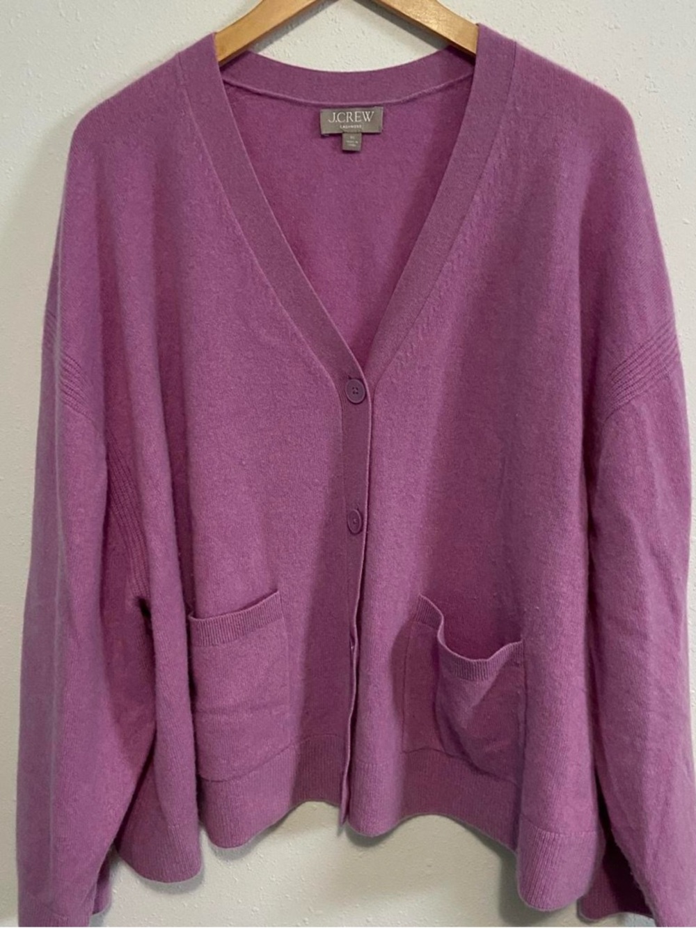 J.Crew Womens 100% Cashmere V Neck Button Up Cardigan Sweater Pockets - Picture 2 of 8